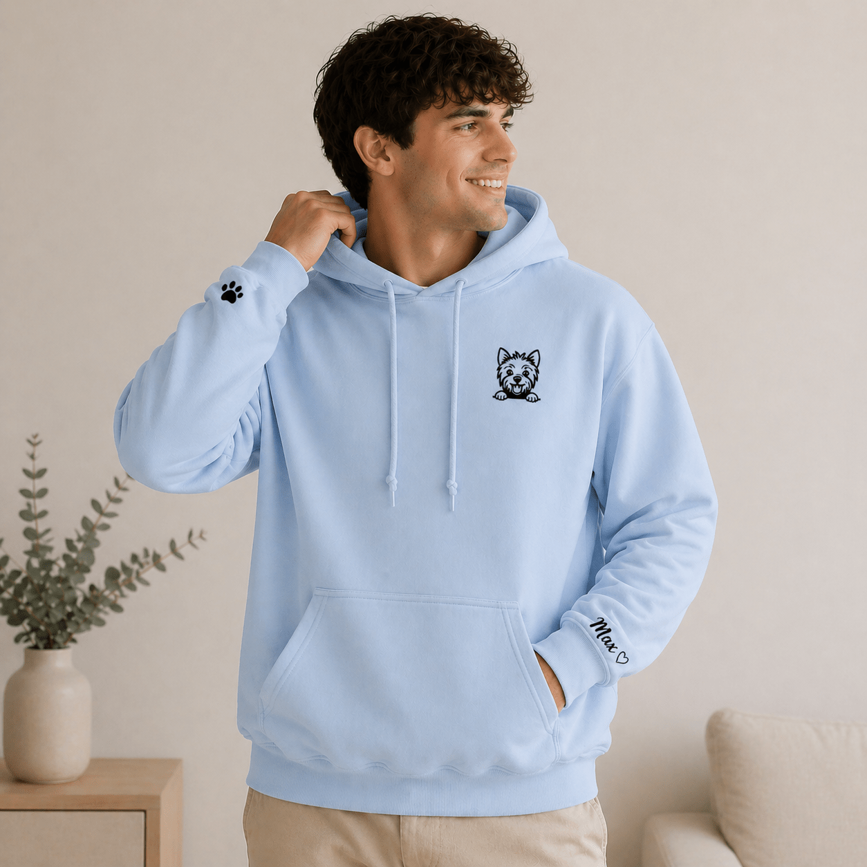 Custom Pet Hoodie for Men | Personalized Dog Portrait Sweatshirt custom personalized gift - AURIA CUSTOM PRINTS