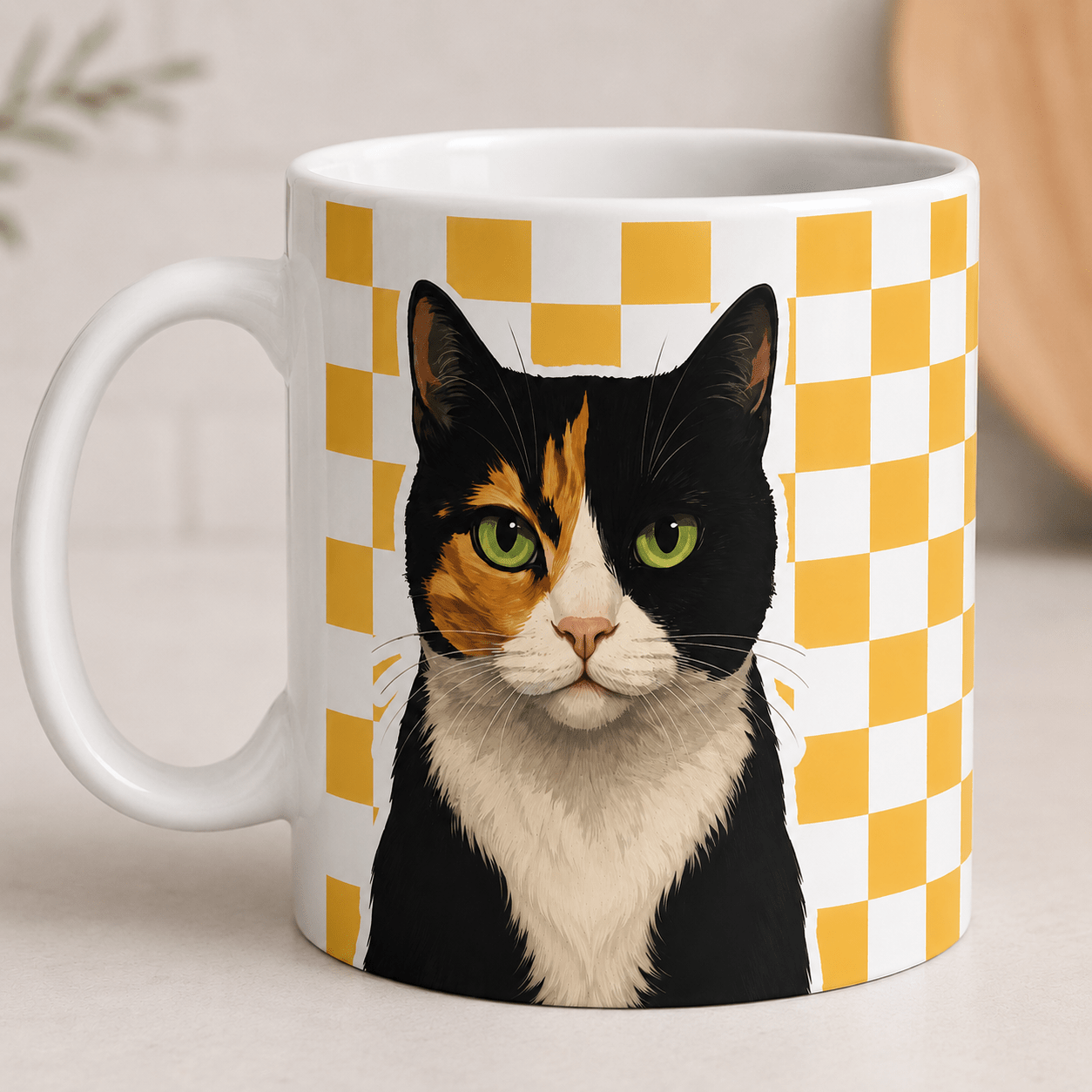 Custom Pet Mom Mug | Personalized Dog Cat Photo Checkered Cup | Pet Lover Gift 11oz custom personalized gift - AURIA CUSTOM PRINTS