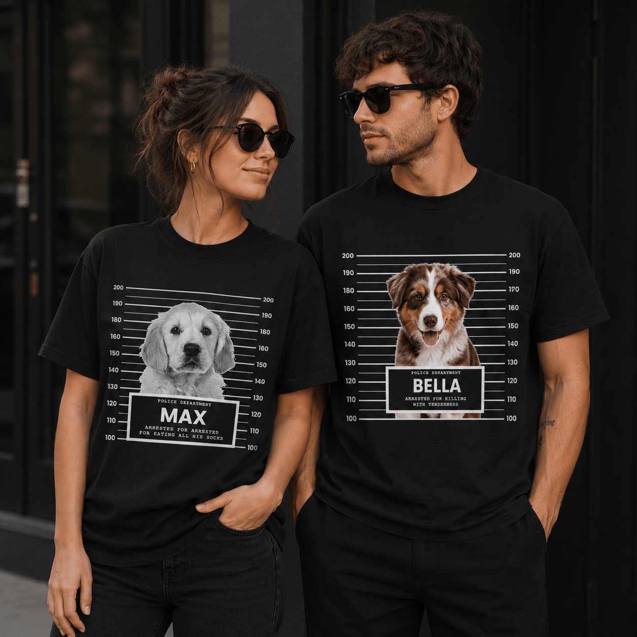 Custom Pet Mugshot Shirt | Personalized Dog Photo Tee, Arrested For Being Cute, Funny Pet Gift custom personalized gift - AURIA CUSTOM PRINTS