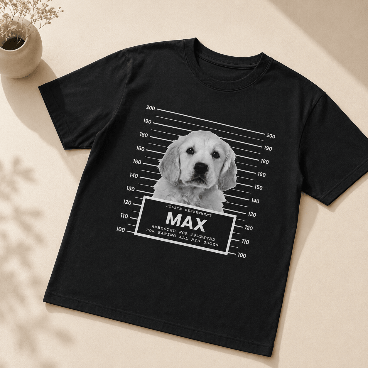 Custom Pet Mugshot Shirt | Personalized Dog Photo Tee, Arrested For Being Cute, Funny Pet Gift custom personalized gift - AURIA CUSTOM PRINTS