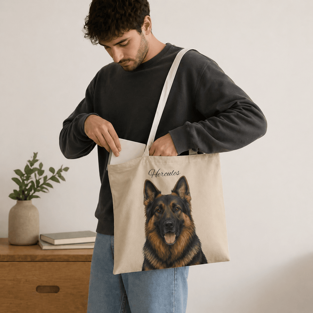 Custom Pet Tote Bag | Personalized Pet Illustration Canvas Tote custom personalized gift - AURIA CUSTOM PRINTS