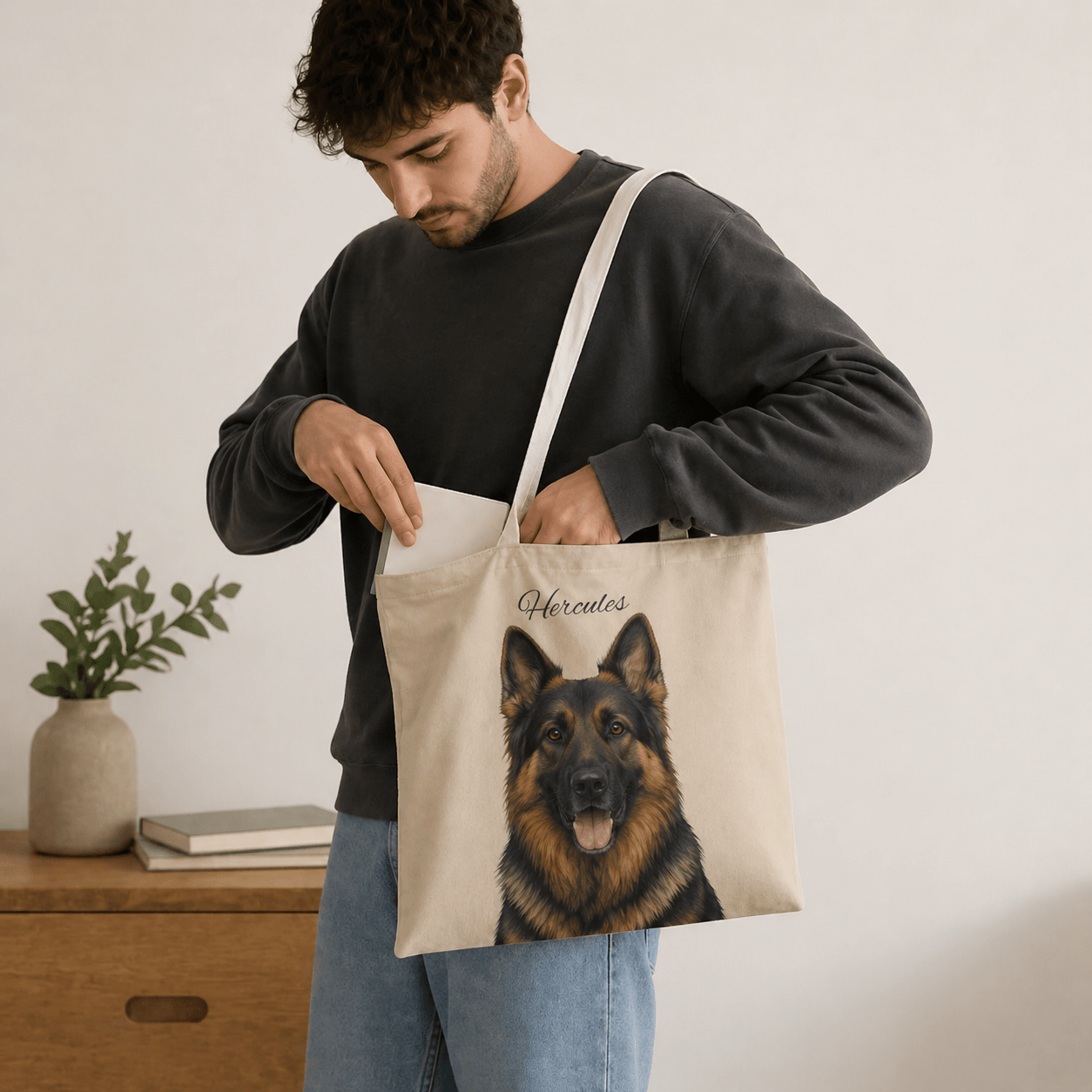 Custom Pet Tote Bag | Personalized Pet Illustration Canvas Tote custom personalized gift - AURIA CUSTOM PRINTS