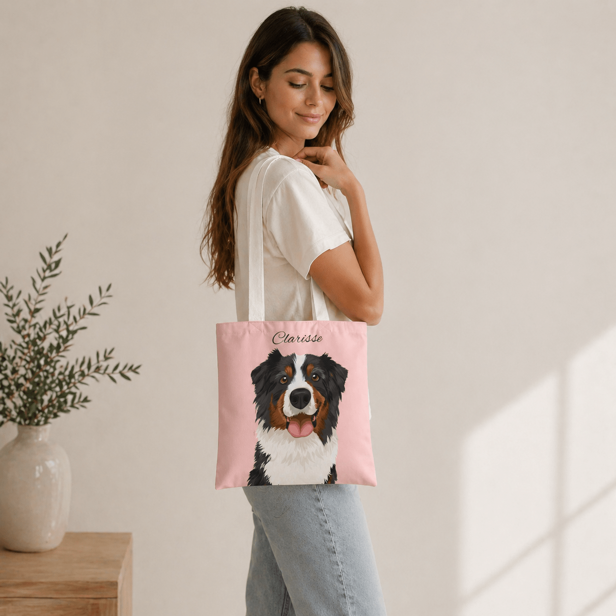 Custom Pet Tote Bag | Personalized Pet Illustration Canvas Tote custom personalized gift - AURIA CUSTOM PRINTS