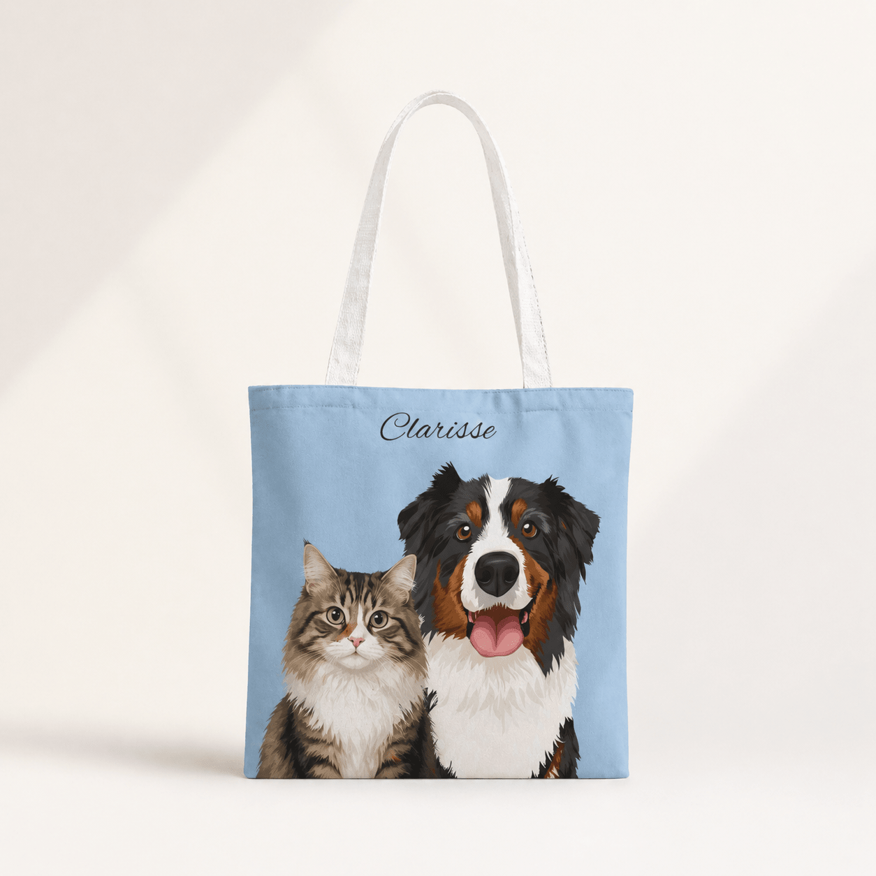 Custom Pet Tote Bag | Personalized Pet Illustration Canvas Tote custom personalized gift - AURIA CUSTOM PRINTS