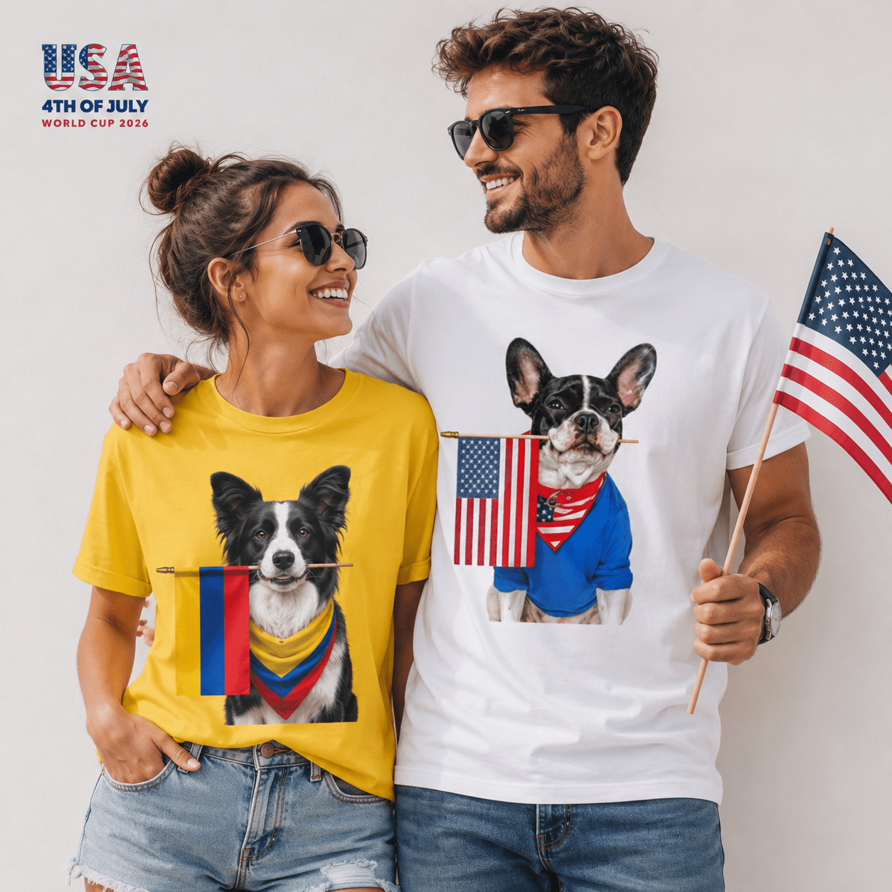 Custom Pet World Cup Shirt | Personalized Soccer Fan Tee with Pet Photo and Country Flag, Dog Cat Any Pet custom personalized gift - AURIA CUSTOM PRINTS