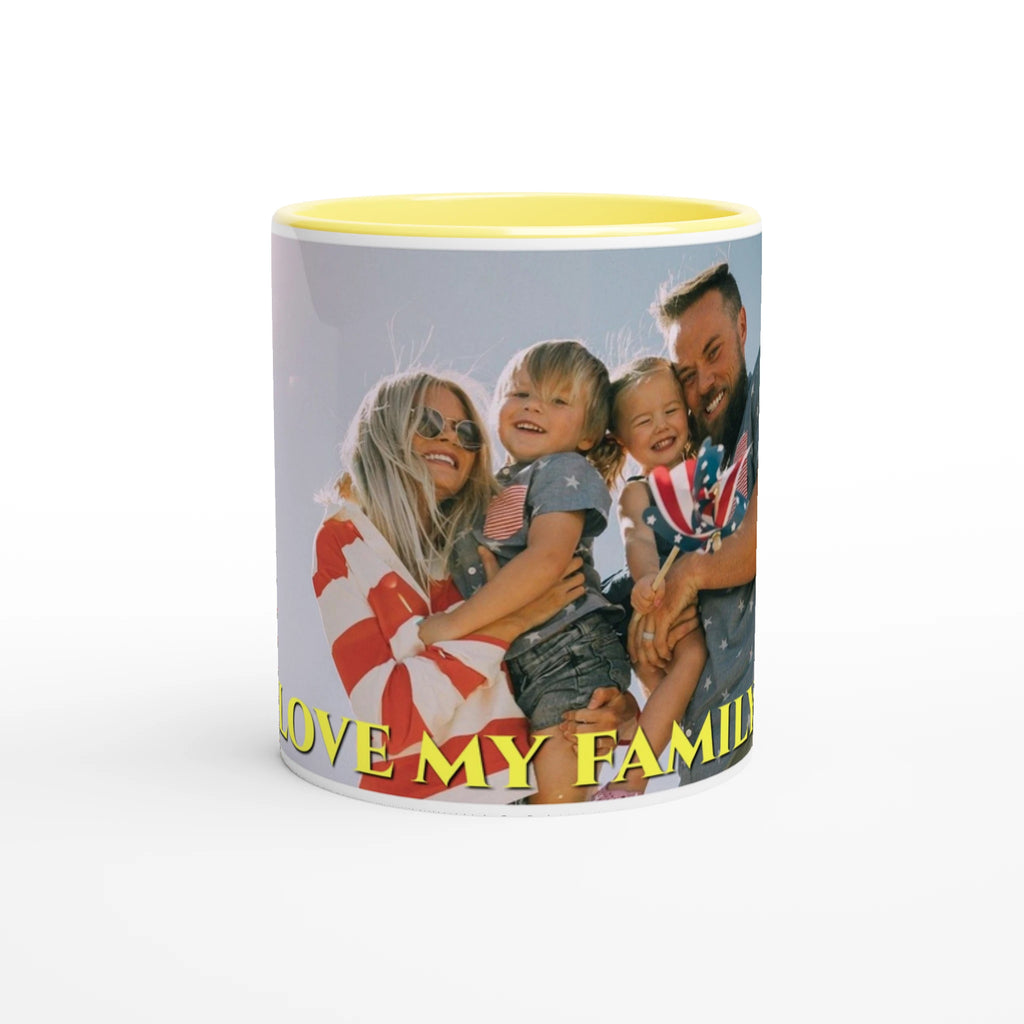 custom photo accent mug blue handle