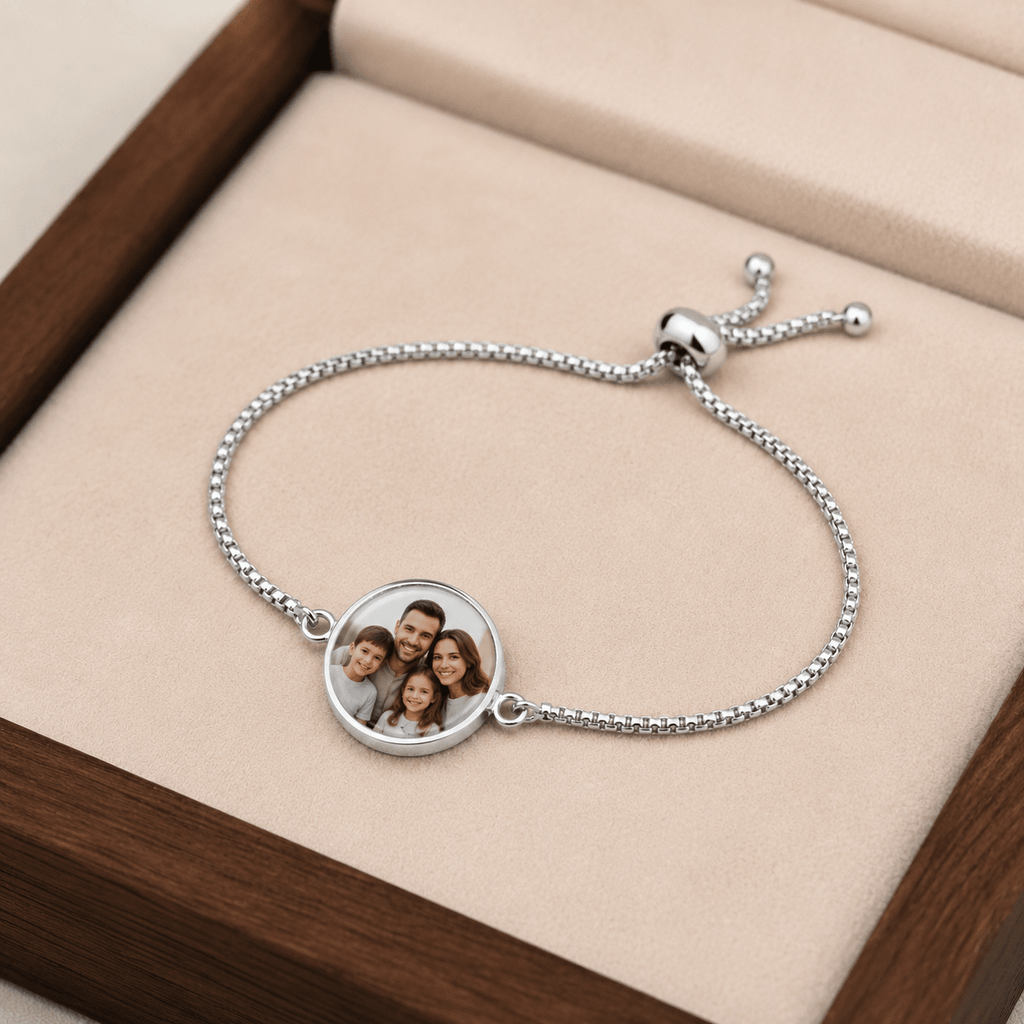 Custom Photo Charm Bracelet | Personalized Gift for Mom or Dad with Kids Photo custom personalized gift - AURIA CUSTOM PRINTS