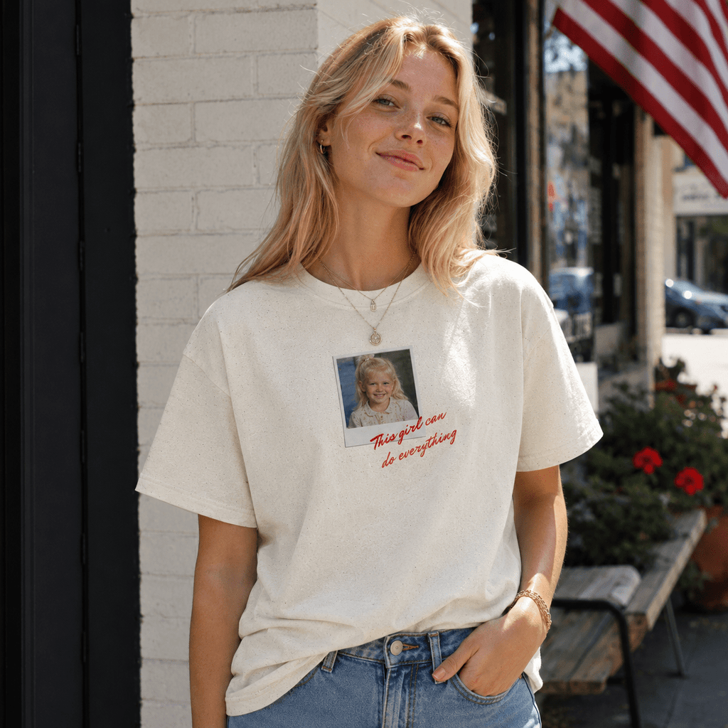 Custom Photo Shirt for Women | Personalized Polaroid Tee with Photo and Custom Text, Gift for Her custom personalized gift - AURIA CUSTOM PRINTS