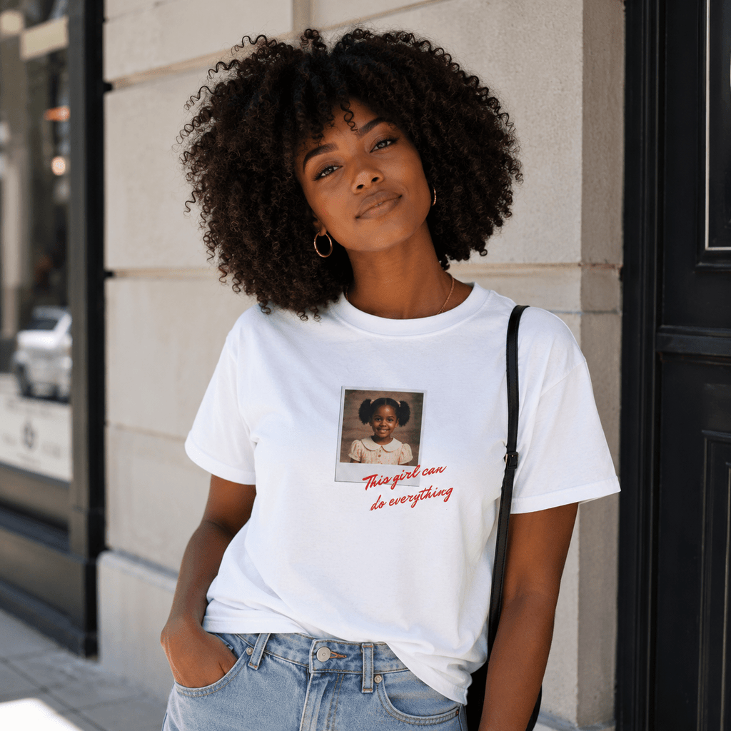 Custom Photo Shirt for Women | Personalized Polaroid Tee with Photo and Custom Text, Gift for Her custom personalized gift - AURIA CUSTOM PRINTS