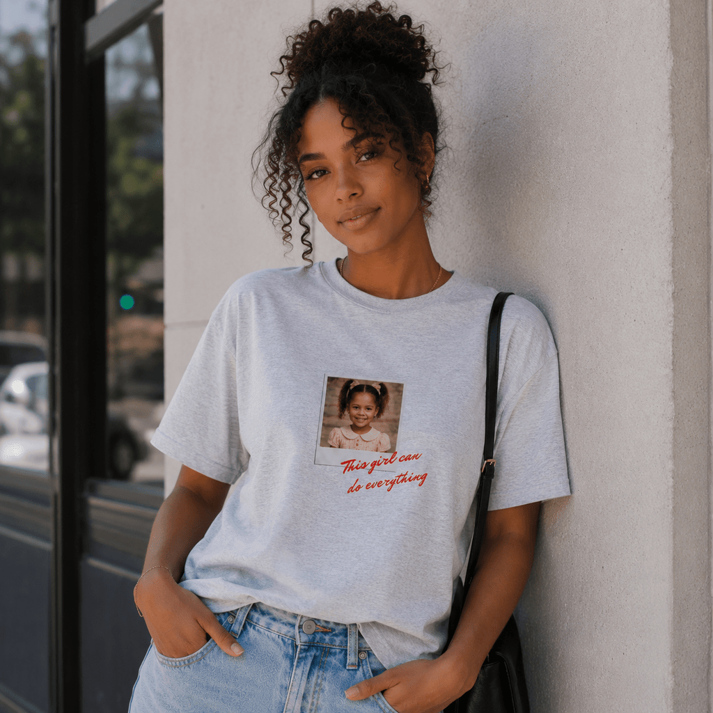 Custom Photo Shirt for Women | Personalized Polaroid Tee with Photo and Custom Text, Gift for Her custom personalized gift - AURIA CUSTOM PRINTS