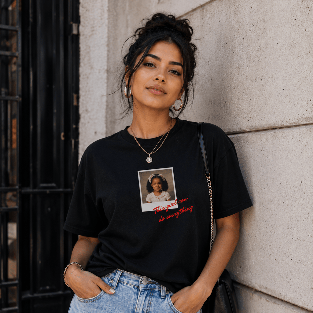 Custom Photo Shirt for Women | Personalized Polaroid Tee with Photo and Custom Text, Gift for Her custom personalized gift - AURIA CUSTOM PRINTS