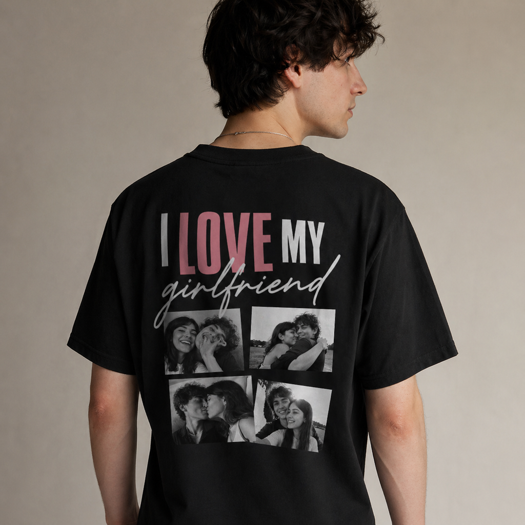 Person wearing custom design t shirt everyday outfit