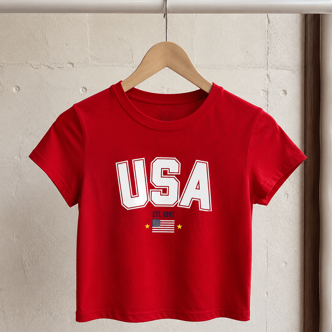 Custom USA Baby Tee | Personalized Est. Year | World Cup 2026 American Soccer Shirt custom personalized gift - AURIA CUSTOM PRINTS
