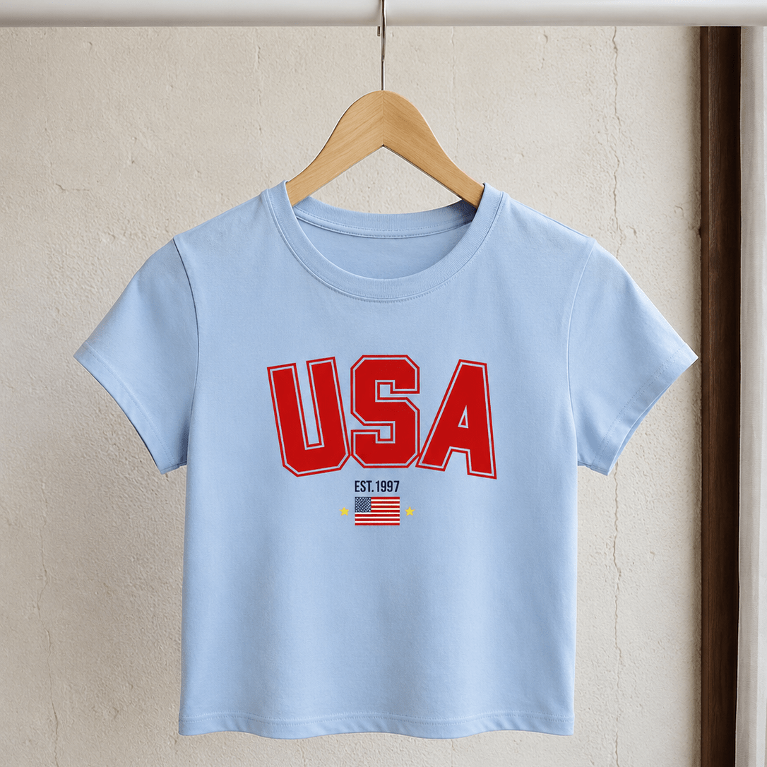 Custom USA Baby Tee | Personalized Est. Year | World Cup 2026 American Soccer Shirt custom personalized gift - AURIA CUSTOM PRINTS