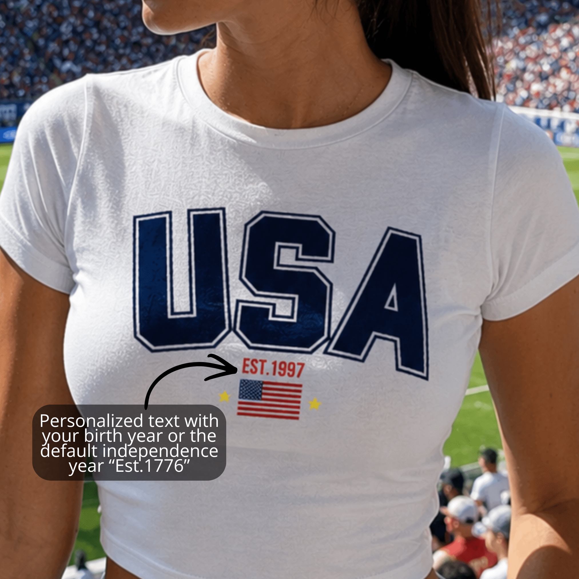 Custom USA Baby Tee | Personalized Est. Year | World Cup 2026 American Soccer Shirt custom personalized gift - AURIA CUSTOM PRINTS