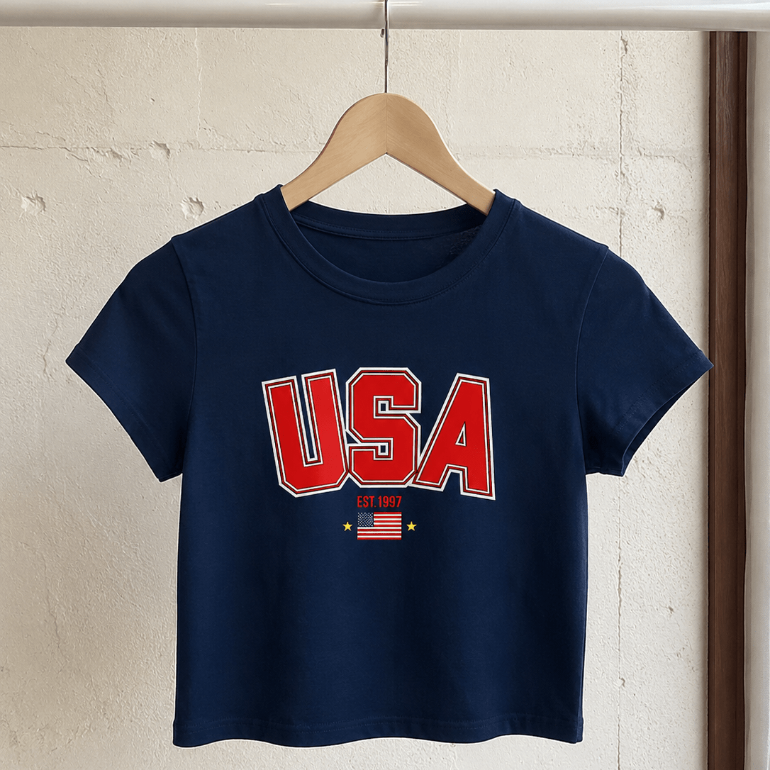 Custom USA Baby Tee | Personalized Est. Year | World Cup 2026 American Soccer Shirt custom personalized gift - AURIA CUSTOM PRINTS