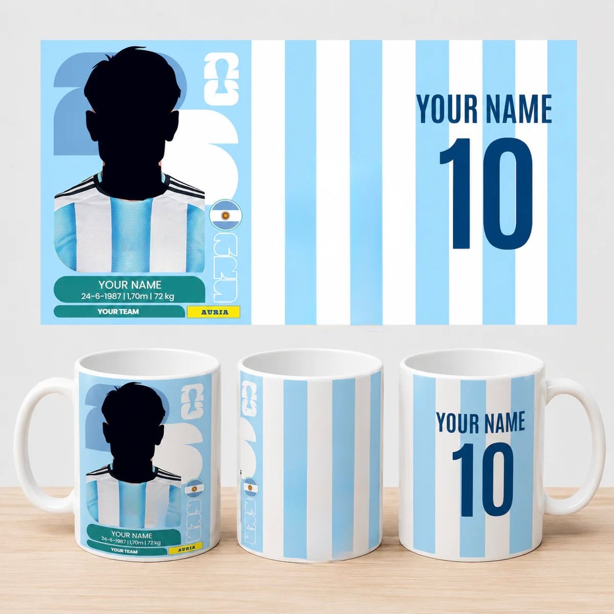 Custom World Cup 2026 Soccer Card Mug | Personalized Player Card Coffee Mug | Soccer Fan Gift | Custom Football Mug | 11oz 15oz custom personalized gift - AURIA CUSTOM PRINTS