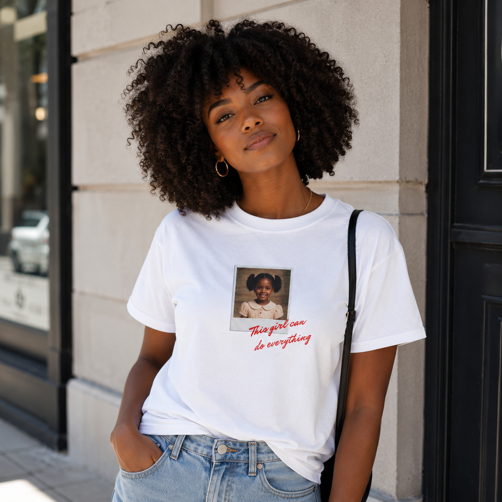 Custom Photo Shirt for Women | Personalized Polaroid Tee with Photo and Custom Text, Gift for Her