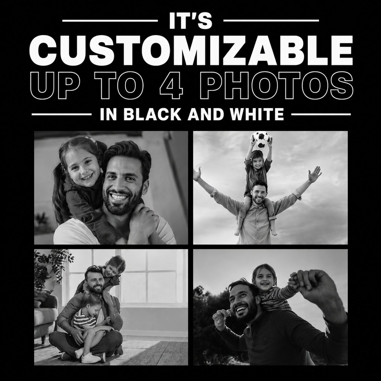 Best Dad Photo Shirt | Personalized Father Back  Print Tee | Dad Gift From Kids |  Custom Photo Dad S-3XL