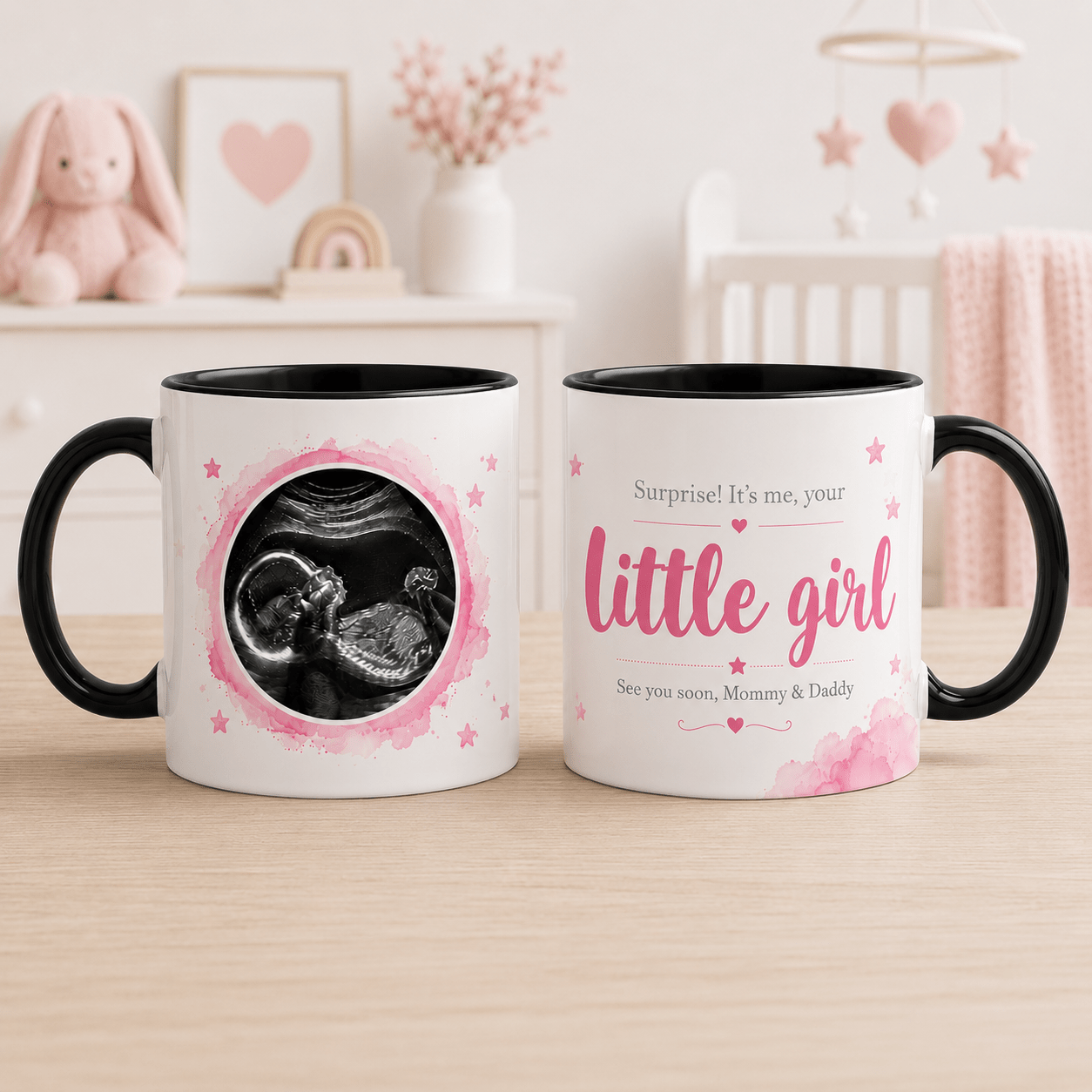 Gender Reveal Magic Mug | Personalized Ultrasound Baby Reveal Coffee Mug | It's a Boy Girl Gift | Color Changing 11oz custom personalized gift - AURIA CUSTOM PRINTS