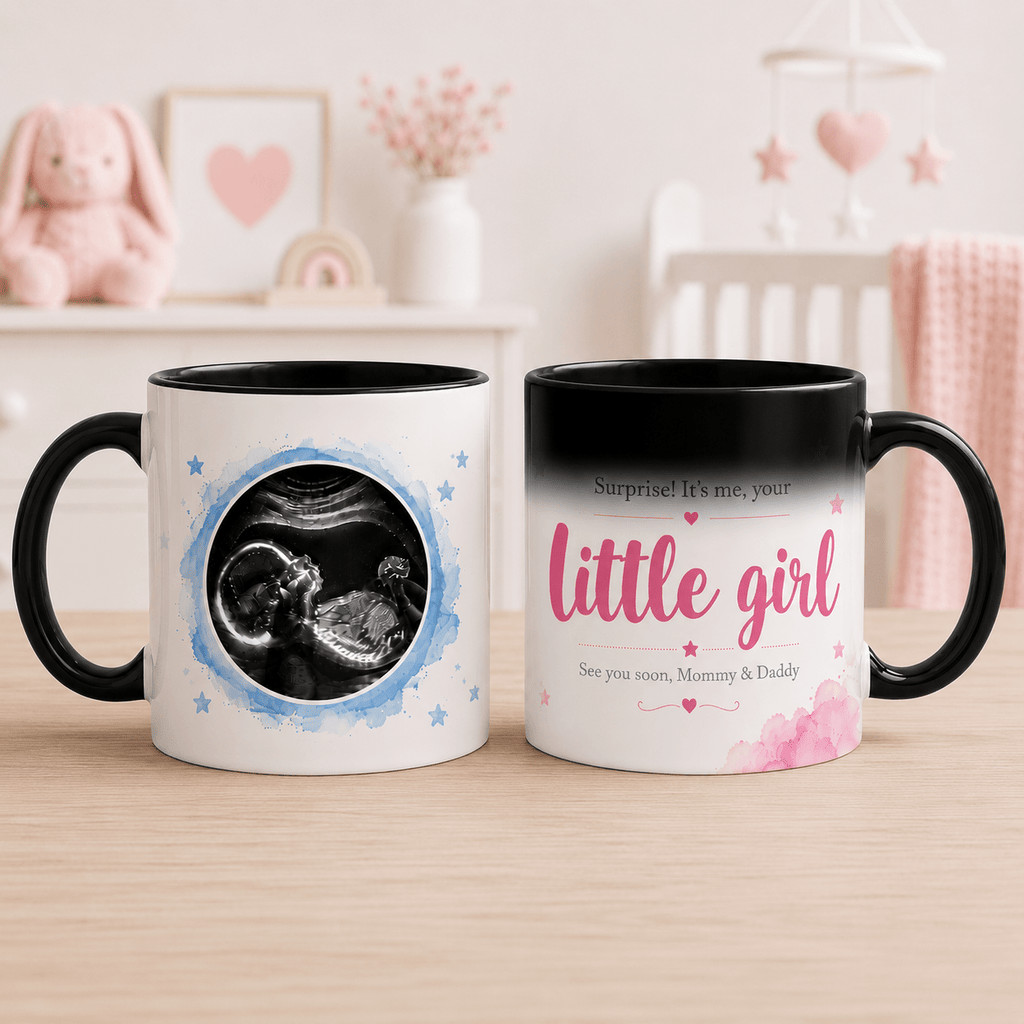 Gender Reveal Magic Mug | Personalized Ultrasound Baby Reveal Coffee Mug | It's a Boy Girl Gift | Color Changing 11oz custom personalized gift - AURIA CUSTOM PRINTS