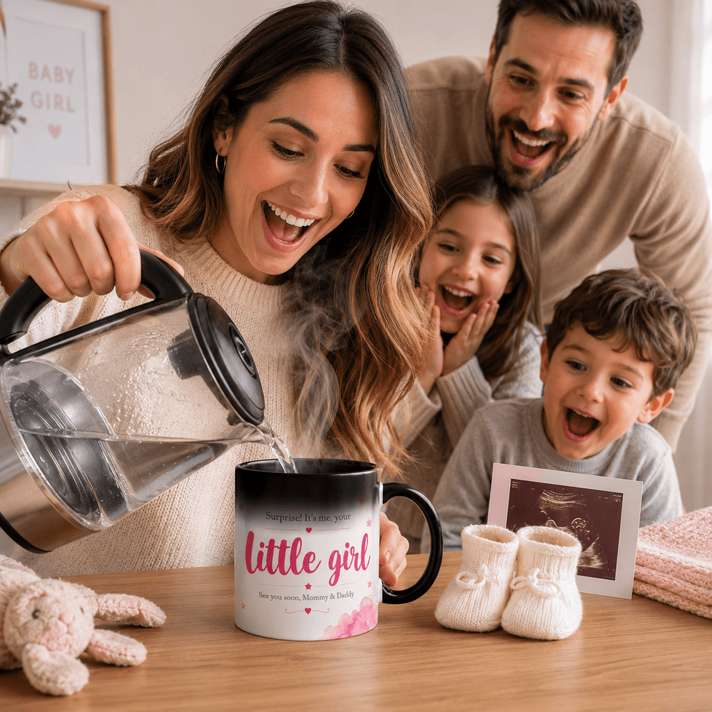 Gender Reveal Magic Mug | Personalized Ultrasound Baby Reveal Coffee Mug | It's a Boy Girl Gift | Color Changing 11oz custom personalized gift - AURIA CUSTOM PRINTS