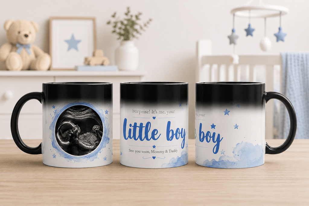 Gender Reveal Magic Mug | Personalized Ultrasound Baby Reveal Coffee Mug | It's a Boy Girl Gift | Color Changing 11oz custom personalized gift - AURIA CUSTOM PRINTS