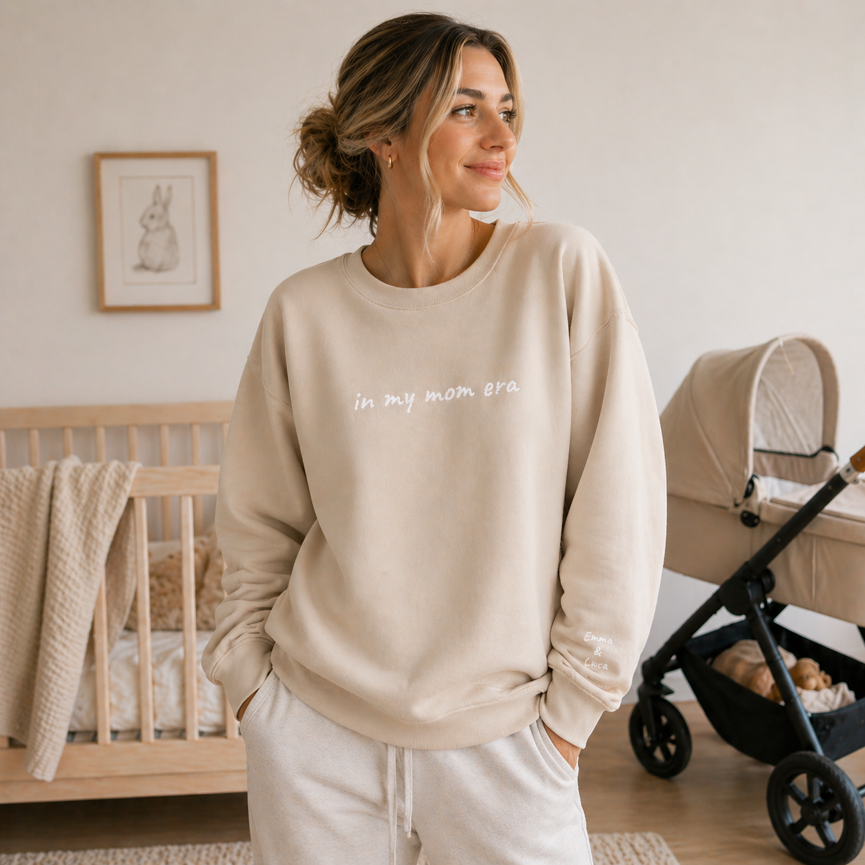 In my mom era sweatshirt embroidered personalized mom crewneck