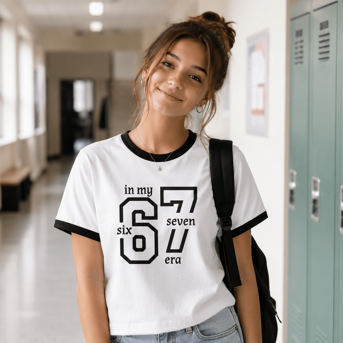 In My Six Seven Era Ringer Tee — Trendy Back to School Top custom personalized gift - AURIA CUSTOM PRINTS