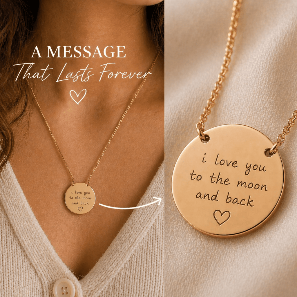 Love Message Necklace, Handwriting Necklace for Girlfriend, Custom Engraved Jewelry, Anniversary Gift custom personalized gift - AURIA CUSTOM PRINTS
