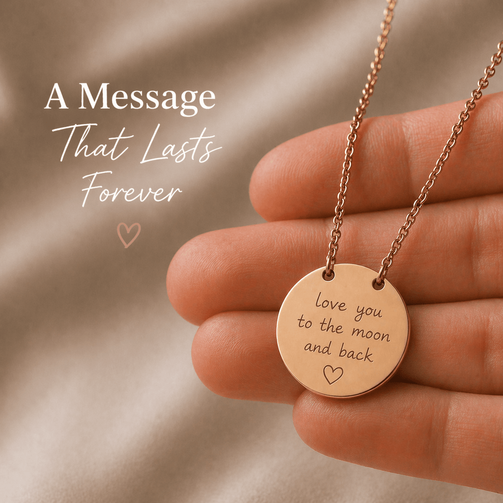 Love Message Necklace, Handwriting Necklace for Girlfriend, Custom Engraved Jewelry, Anniversary Gift custom personalized gift - AURIA CUSTOM PRINTS