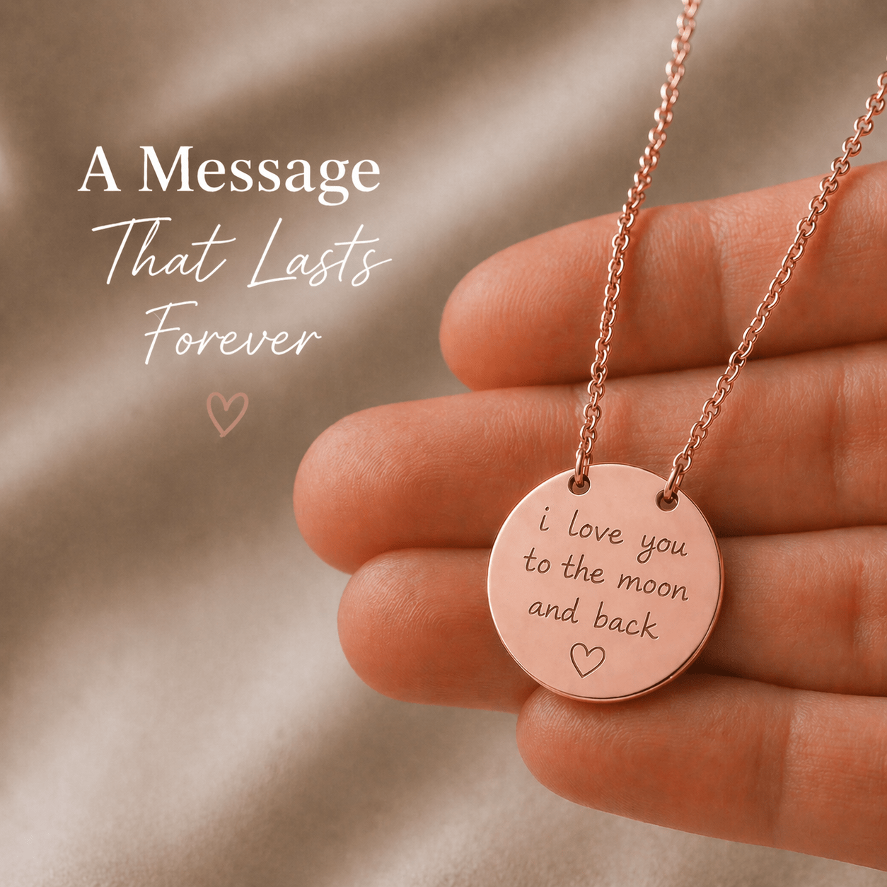 Love Message Necklace, Handwriting Necklace for Girlfriend, Custom Engraved Jewelry, Anniversary Gift custom personalized gift - AURIA CUSTOM PRINTS