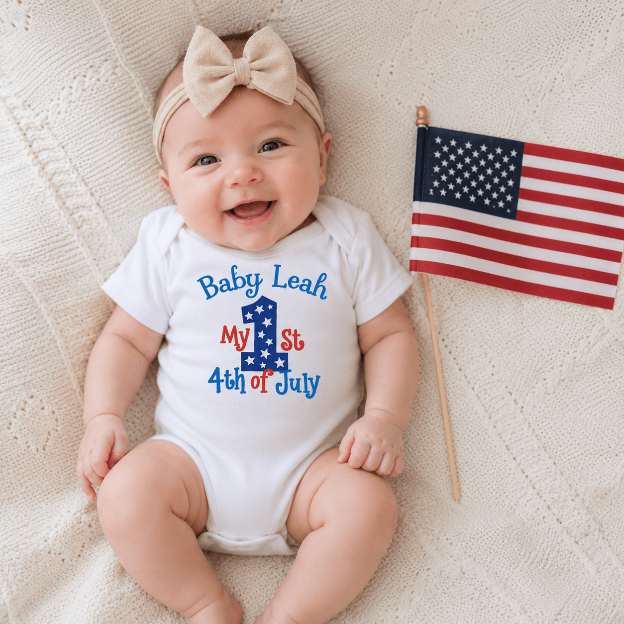 My First 4th of July Baby Bodysuit | First Fourth of July Onesie | Patriotic Baby Gift | Newborn 0-24M custom personalized gift - AURIA CUSTOM PRINTS