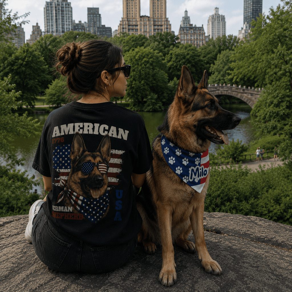 Pawtriot Bandana | Personalized American Flag Dog Bandana, Paw Print USA Pet Accessory custom personalized gift - AURIA CUSTOM PRINTS