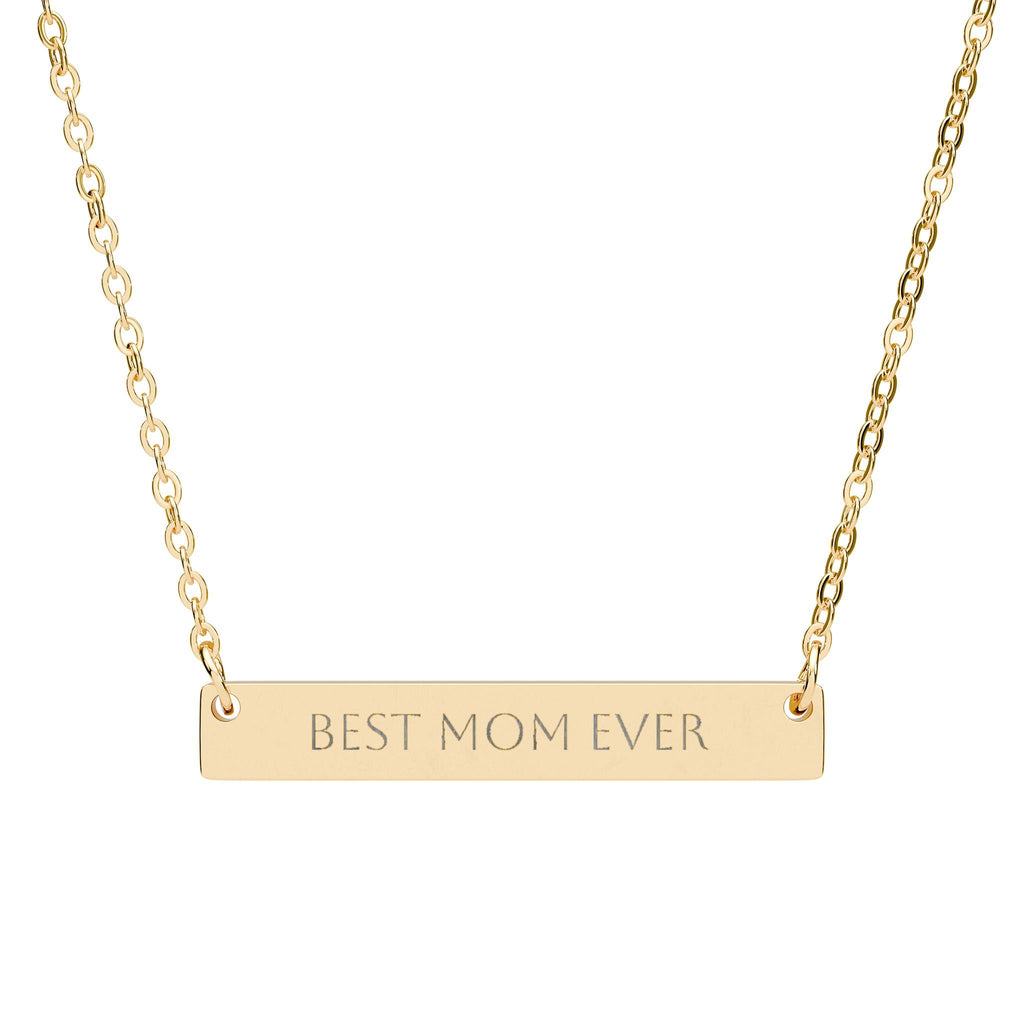 Personalized Engraved Bar Necklace | Custom Message Pendant custom personalized gift - AURIA CUSTOM PRINTS