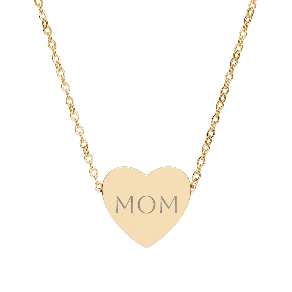 Personalized Engraved Heart Necklace | Custom Text Pendant custom personalized gift - AURIA CUSTOM PRINTS