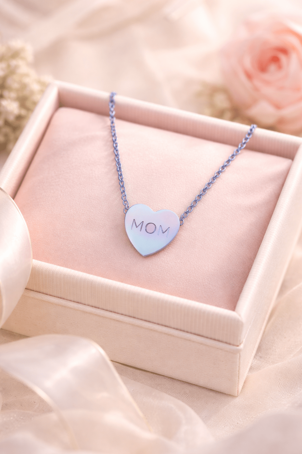 Personalized Engraved Heart Necklace | Custom Text Pendant custom personalized gift - AURIA CUSTOM PRINTS