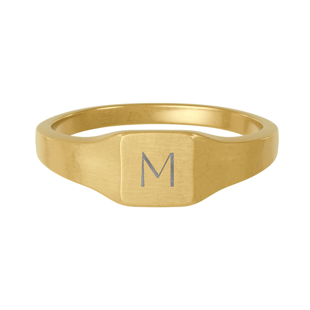 Personalized Initial Signet Ring | Custom Engraved Gold Ring | Mother’s Day Gift custom personalized gift - AURIA CUSTOM PRINTS