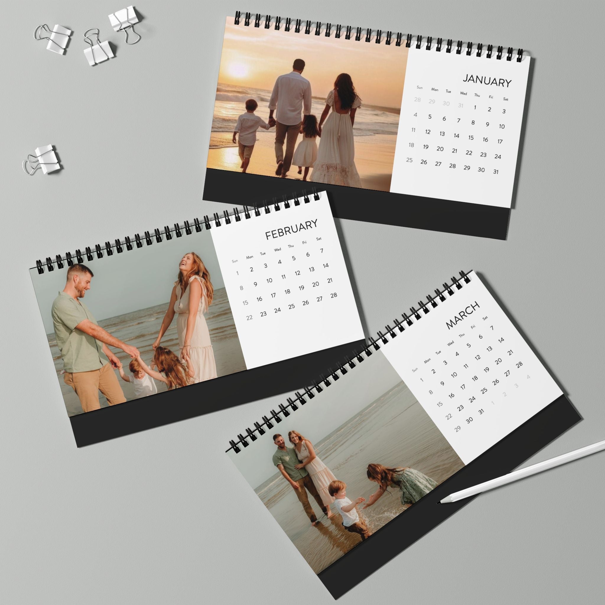 Personalized Photo Desk Calendar 2026 | Custom Monthly Picture Calendar Gift custom personalized gift - AURIA CUSTOM PRINTS