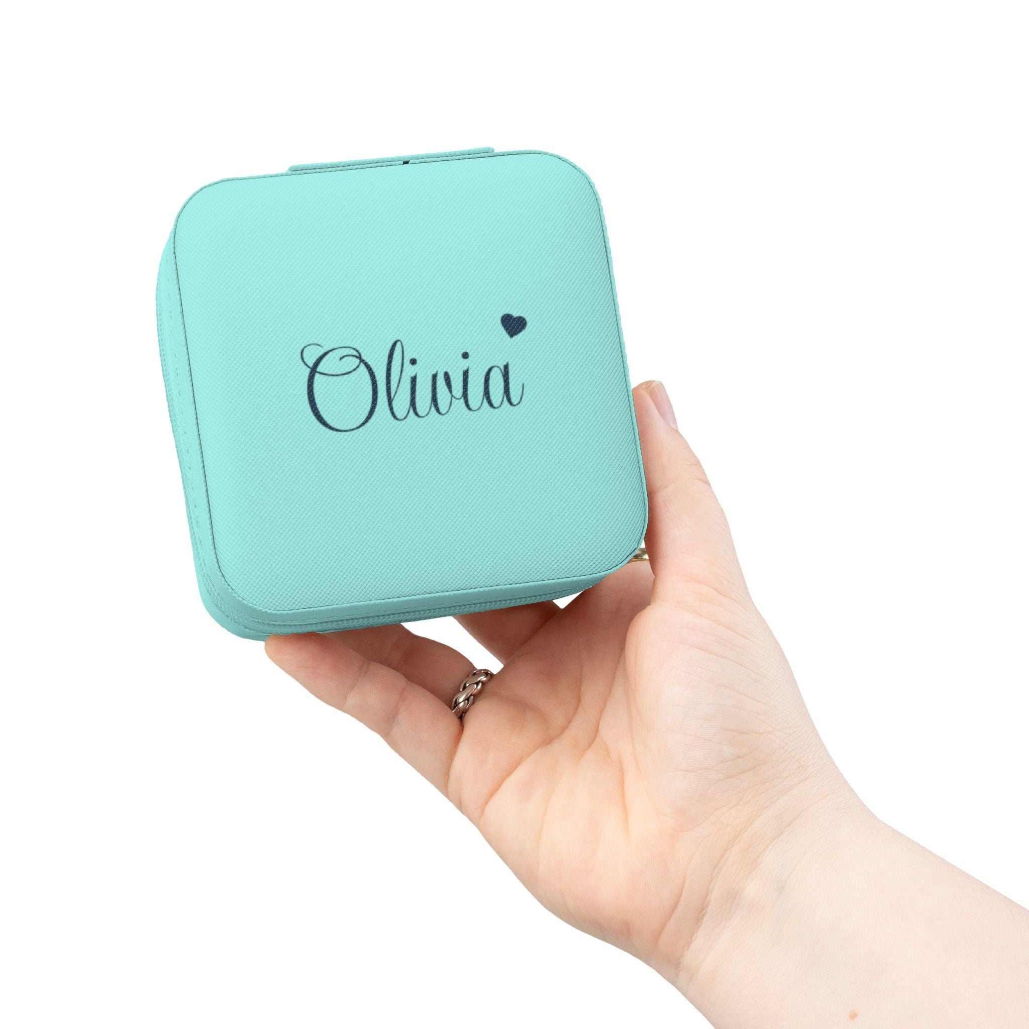 Travel Jewelry Case | Personalized Compact Jewelry Organizer (rings, earrings, necklaces) custom personalized gift - AURIA CUSTOM PRINTS