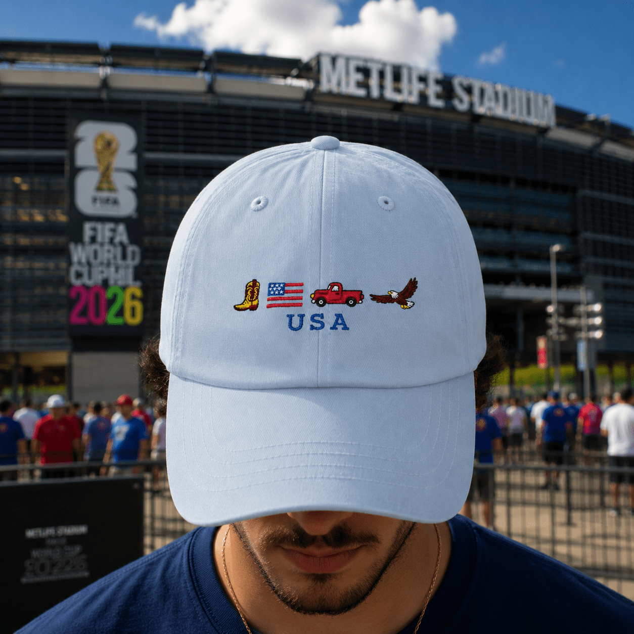 USA Embroidered Dad Hat | Patriotic American Baseball Cap | 4th of July Hat | Americana Style Cap custom personalized gift - AURIA CUSTOM PRINTS
